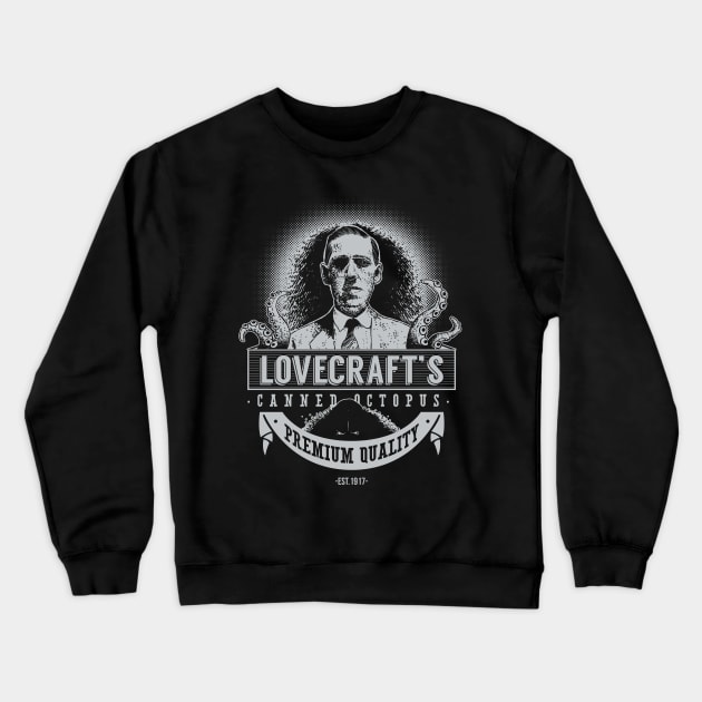 Lovecraft's Canned Octopus Crewneck Sweatshirt by Azafran